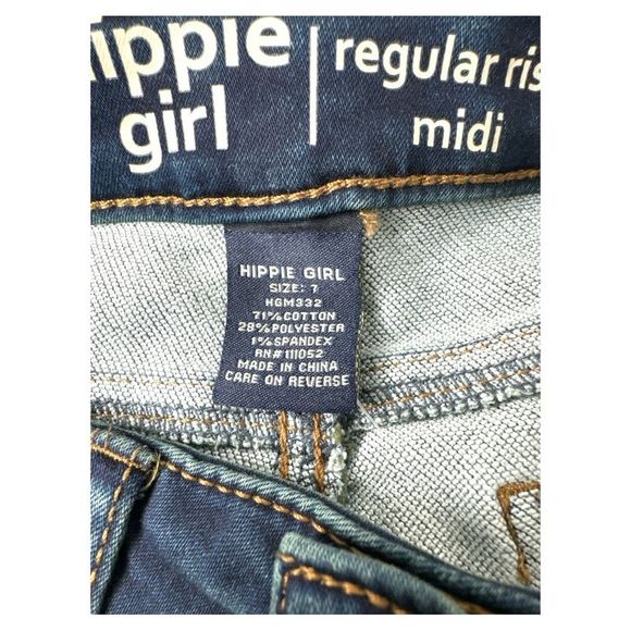 Hippie Girl Midi Regular Rise Jean Shorts Girls NWT - Picture 4 of 4